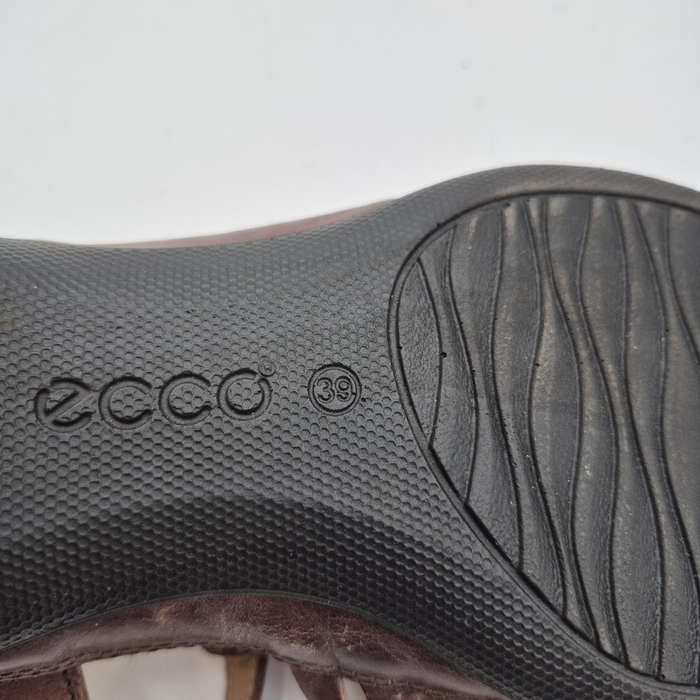 ECCO Sandals Womens Size 8 EU 39 Brown Nubuck Gladiator Strappy Buckle Comfort - Picture 8 of 13